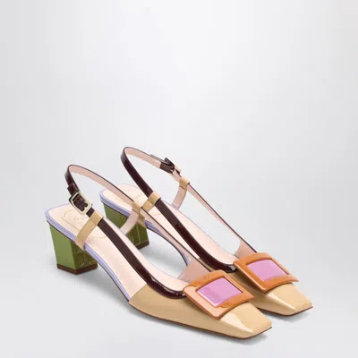 Roger Vivier Belle Vivier 45 Color-block Patent-leather Slingback Pumps In Multi