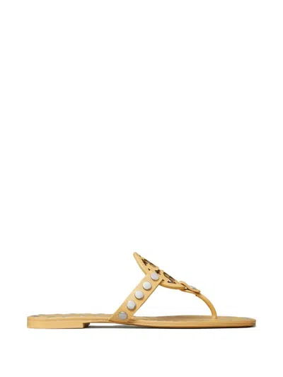 Tory Burch Studded Miller Leather Flat Sandals