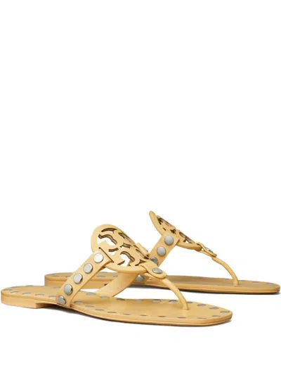 Tory Burch Studded Miller Leather Flat Sandals