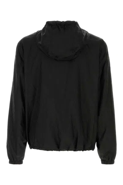 Versace Nylon Jacket With Hood And Elastic Cuffs