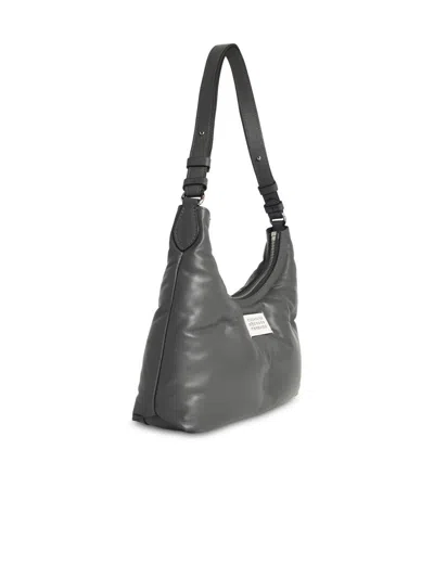 Maison Margiela 'hobo Glam Slam' Small Bag In Pebble Grey Leather Women