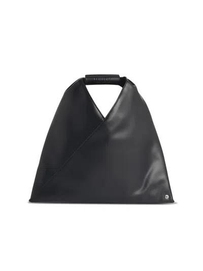 Mm6 Maison Margiela Leather Small Japanese Bag In Black
