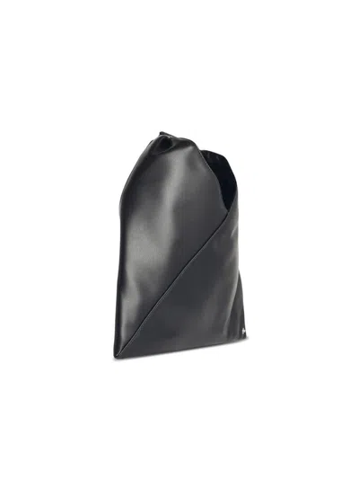 Mm6 Maison Margiela Leather Small Japanese Bag In Black