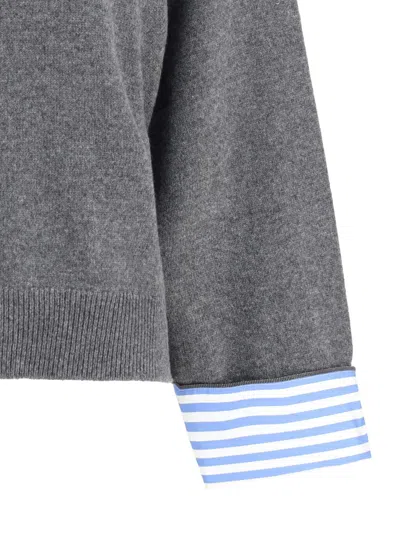 Brunello Cucinelli High Collar Knit Sweater In Gray
