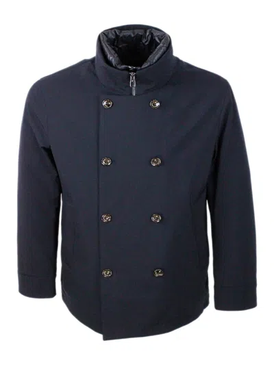 Montecore Double Breasted Down Jacket In Blue