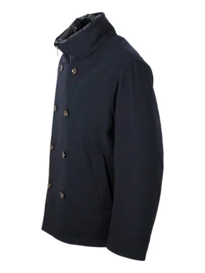 Montecore Double Breasted Down Jacket In Blue