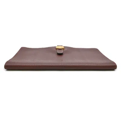 Pre-owned Hermes Brown Swift Leather Long Wallet (bi-fold) ()