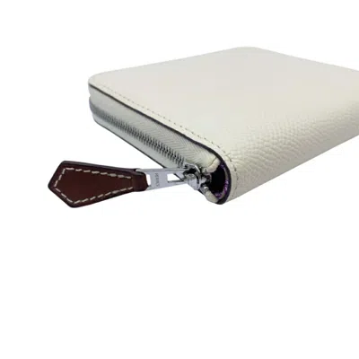Pre-owned Hermes Off-white Epsom Leather Card Wallet ()