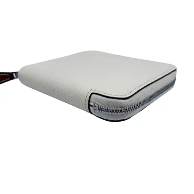 Pre-owned Hermes Off-white Epsom Leather Card Wallet ()