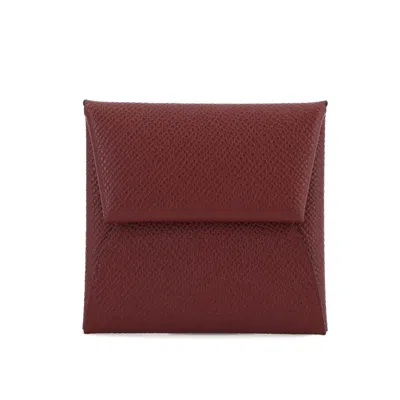 Pre-owned Hermes Rouge H Epsom Leather Coin Purse/coin Case ()