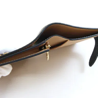 Pre-owned Louis Vuitton Beige Black Noir Leather Wallet (bi-fold) ()