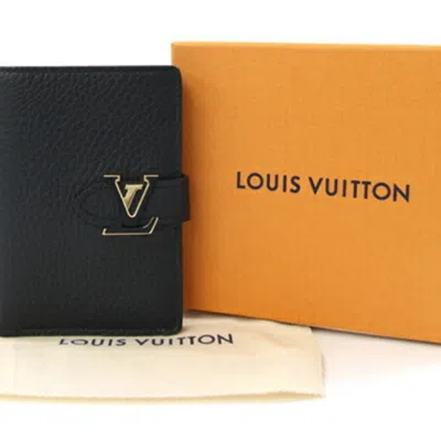 Pre-owned Louis Vuitton Beige Black Noir Leather Wallet (bi-fold) ()