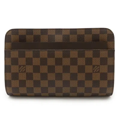 Pre-owned Louis Vuitton Damier Brown Damier Canvas Pvc Clutch Bag ()