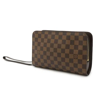 Pre-owned Louis Vuitton Damier Brown Damier Canvas Pvc Clutch Bag ()