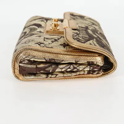 Pre-owned Louis Vuitton Gold Canvas Clutch Bag ()