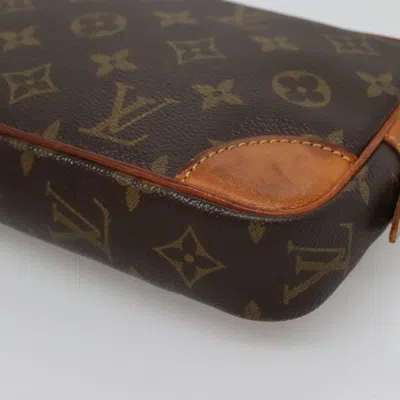 Pre-owned Louis Vuitton Marly Dragonne Brown Canvas Clutch Bag ()