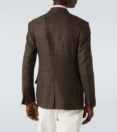 Tom Ford Single-breasted Wool Blazer In Brown