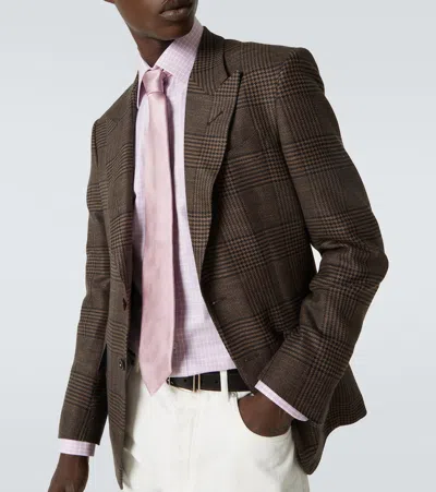 Tom Ford Single-breasted Wool Blazer In Brown