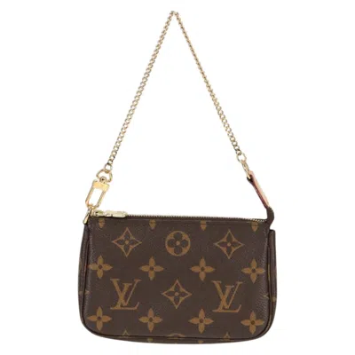 Pre-owned Louis Vuitton Mini Pochette Accessoires Brown Canvas Clutch Bag ()