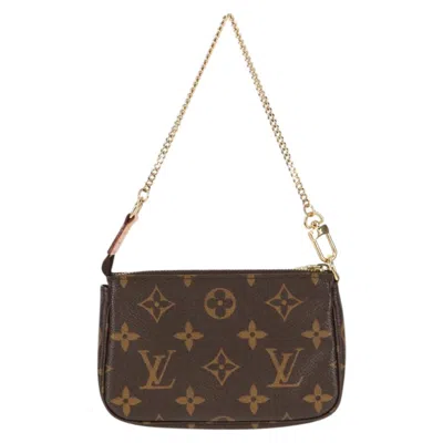 Pre-owned Louis Vuitton Mini Pochette Accessoires Brown Canvas Clutch Bag ()