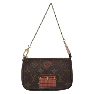 Pre-owned Louis Vuitton Mini Pochette Accessoires Brown Canvas Clutch Bag ()