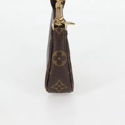 Pre-owned Louis Vuitton Mini Pochette Accessoires Brown Canvas Clutch Bag ()