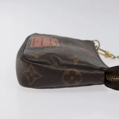 Pre-owned Louis Vuitton Mini Pochette Accessoires Brown Canvas Clutch Bag ()