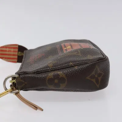 Pre-owned Louis Vuitton Mini Pochette Accessoires Brown Canvas Clutch Bag ()