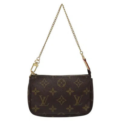 Pre-owned Louis Vuitton Mini Pochette Accessoires Brown Canvas Clutch Bag ()