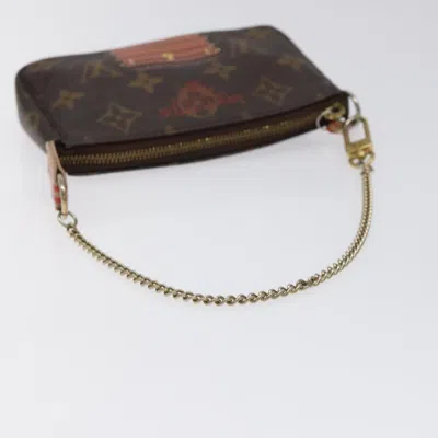 Pre-owned Louis Vuitton Mini Pochette Accessoires Brown Canvas Clutch Bag ()