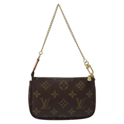 Pre-owned Louis Vuitton Mini Pochette Accessoires Brown Canvas Clutch Bag ()