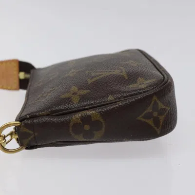 Pre-owned Louis Vuitton Mini Pochette Accessoires Brown Canvas Clutch Bag ()