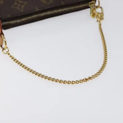 Pre-owned Louis Vuitton Mini Pochette Accessoires Brown Canvas Clutch Bag ()