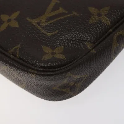 Pre-owned Louis Vuitton Mini Pochette Accessoires Brown Canvas Clutch Bag ()