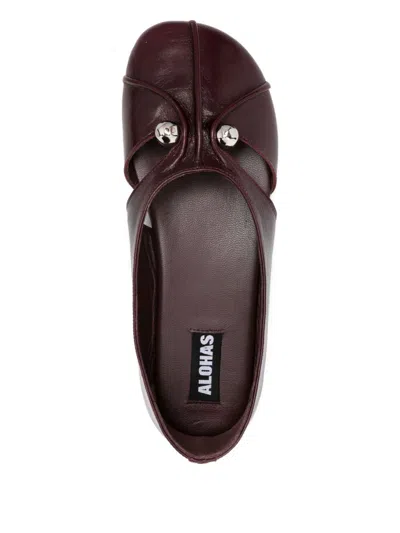 Alohas Ravena Rift Burgundy Leather Ballet Flats