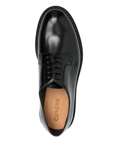 Cenere Calzature Cenere Gb Patent Leather Derby Lace-up Shoes In Black