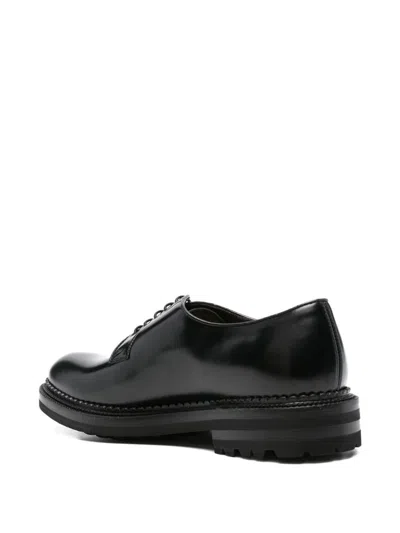 Cenere Calzature Cenere Gb Patent Leather Derby Lace-up Shoes In Black