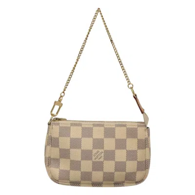 Pre-owned Louis Vuitton Mini Pochette Accessoires White Canvas Clutch Bag ()