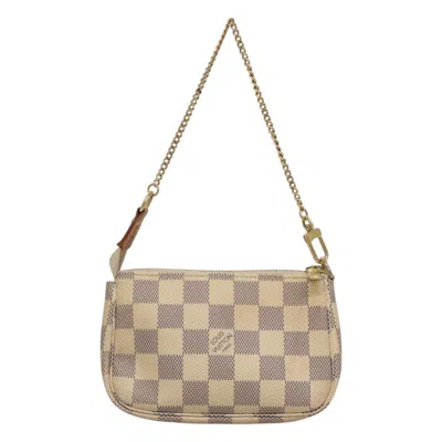 Pre-owned Louis Vuitton Mini Pochette Accessoires White Canvas Clutch Bag ()