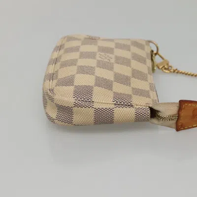 Pre-owned Louis Vuitton Mini Pochette Accessoires White Canvas Clutch Bag ()