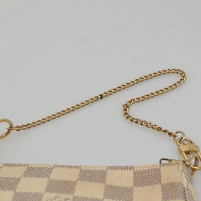 Pre-owned Louis Vuitton Mini Pochette Accessoires White Canvas Clutch Bag ()