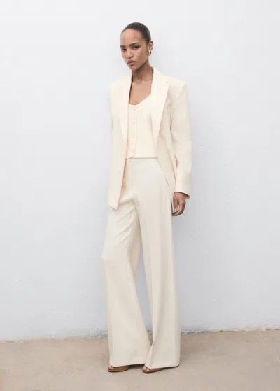 Mango Flare Leg Pants In White
