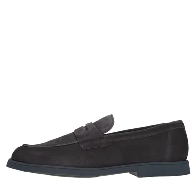 Doucal's Flat Shoes Blue In Brown