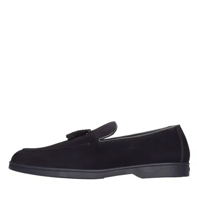 Doucal's Flat Shoes Blue In Black