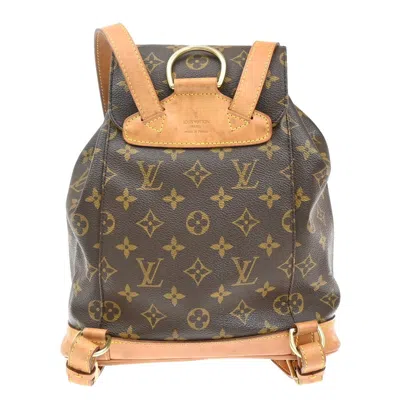 Pre-owned Louis Vuitton Montsouris Mm Brown Canvas Backpack Bag ()