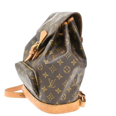 Pre-owned Louis Vuitton Montsouris Mm Brown Canvas Backpack Bag ()