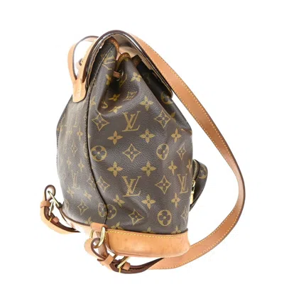 Pre-owned Louis Vuitton Montsouris Mm Brown Canvas Backpack Bag ()