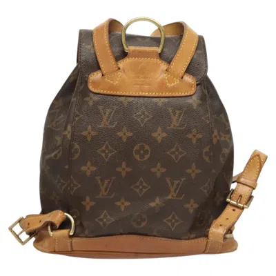 Pre-owned Louis Vuitton Montsouris Mm Brown Canvas Backpack Bag ()