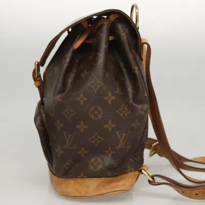 Pre-owned Louis Vuitton Montsouris Mm Brown Canvas Backpack Bag ()