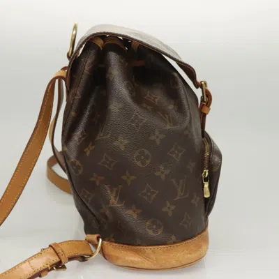 Pre-owned Louis Vuitton Montsouris Mm Brown Canvas Backpack Bag ()